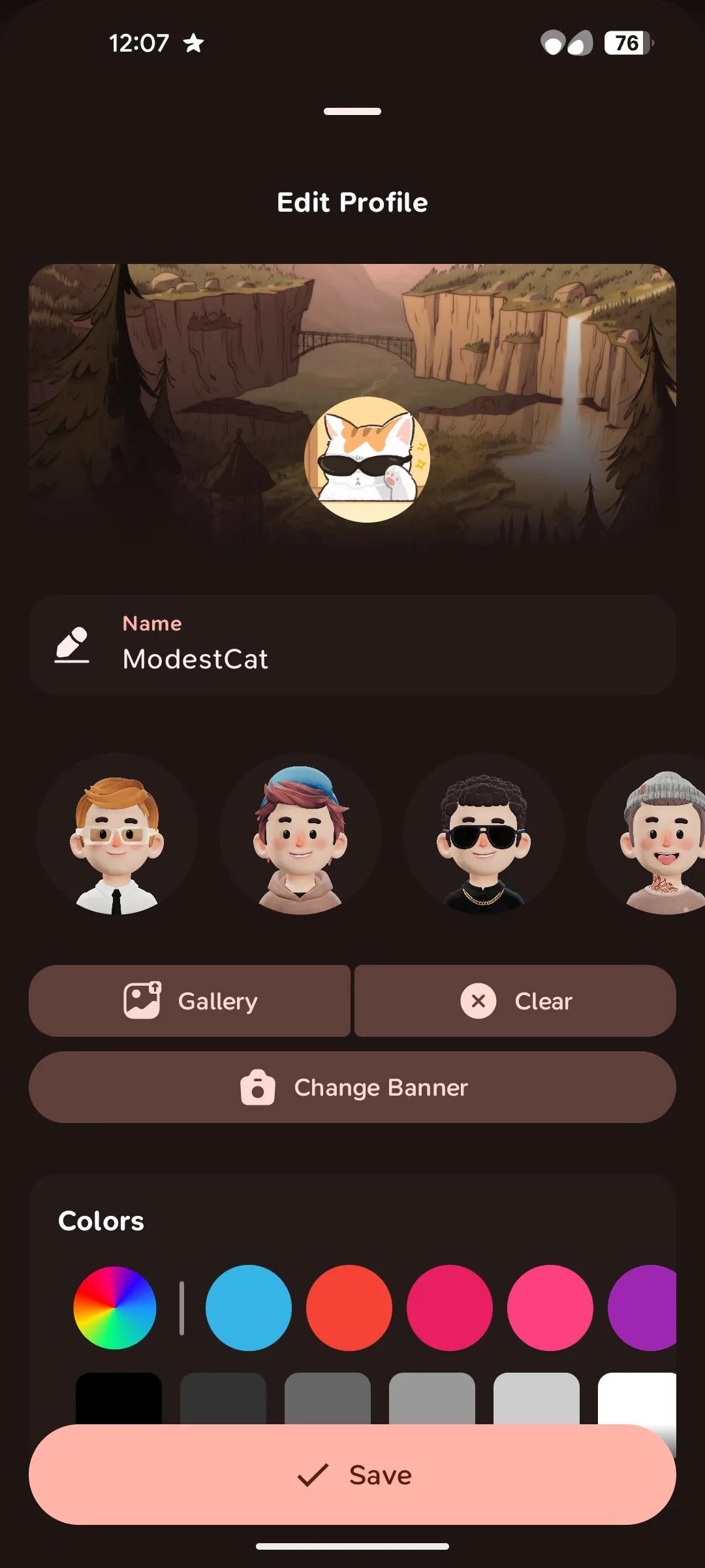 Cashiro Profile Screen